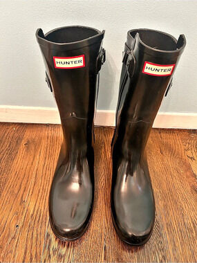 Hunter Original Short Gloss Rain Boots Black